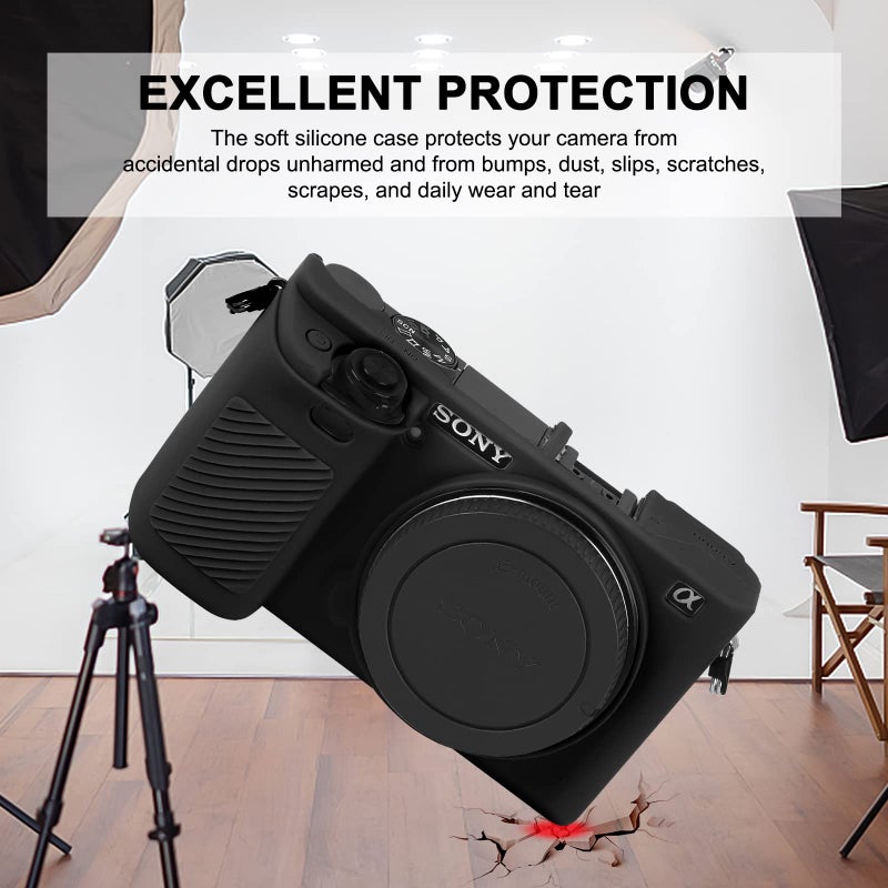 Easy Hood Case for Sony Alpha A6000 ILCE-6000 Digital Camera, Anti-Scratch Soft Silicone Housing Protective Cover Protector Skin (Black) - Image 3